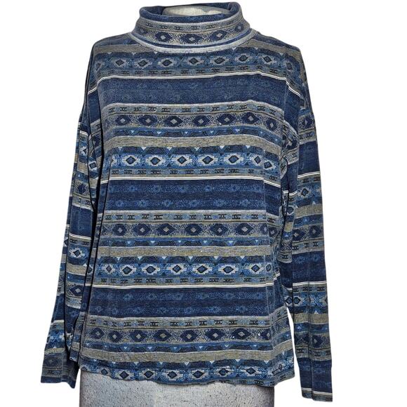 Vintage Cotton Crop Mock Neck Top Size Large - Picture 1 of 3